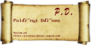 Polányi Dénes névjegykártya